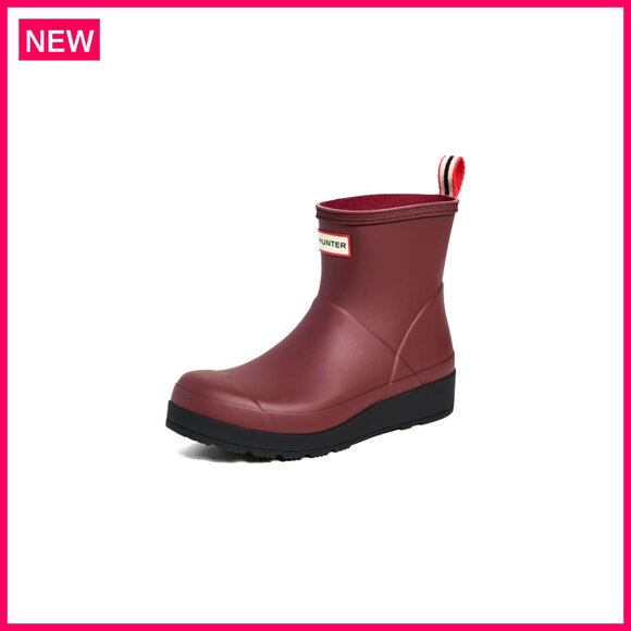 Women's Ankle Rain Boots Waterproof Rubber Pull-On Flat Heel